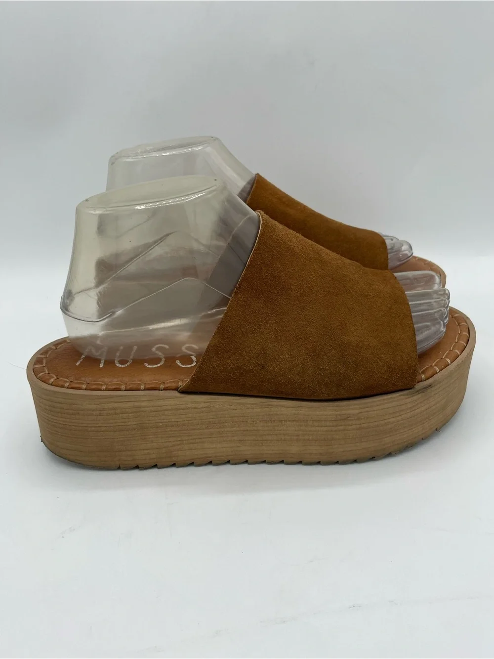 Musse & Cloud Kristel Brown Suede Platform Slide Sandals